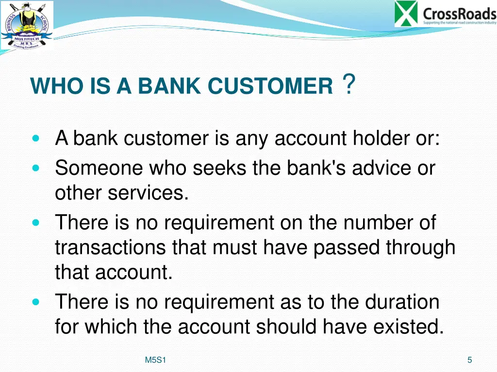who is a bank customer