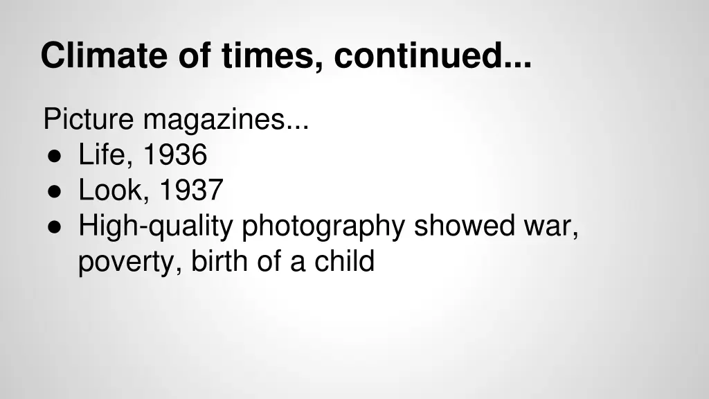 climate of times continued 1