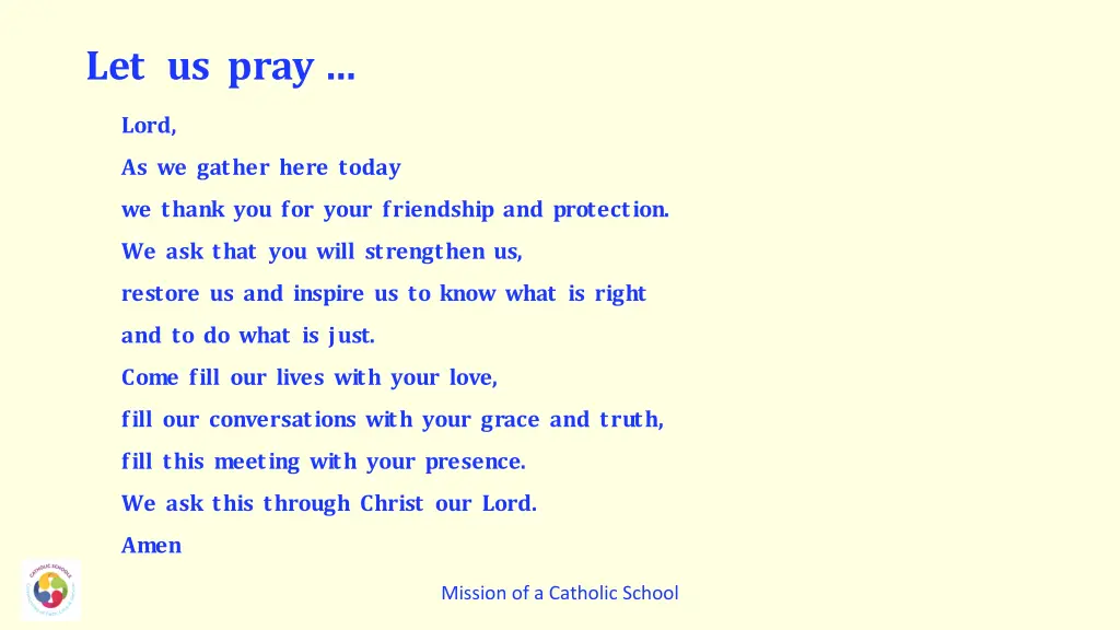 let us pray