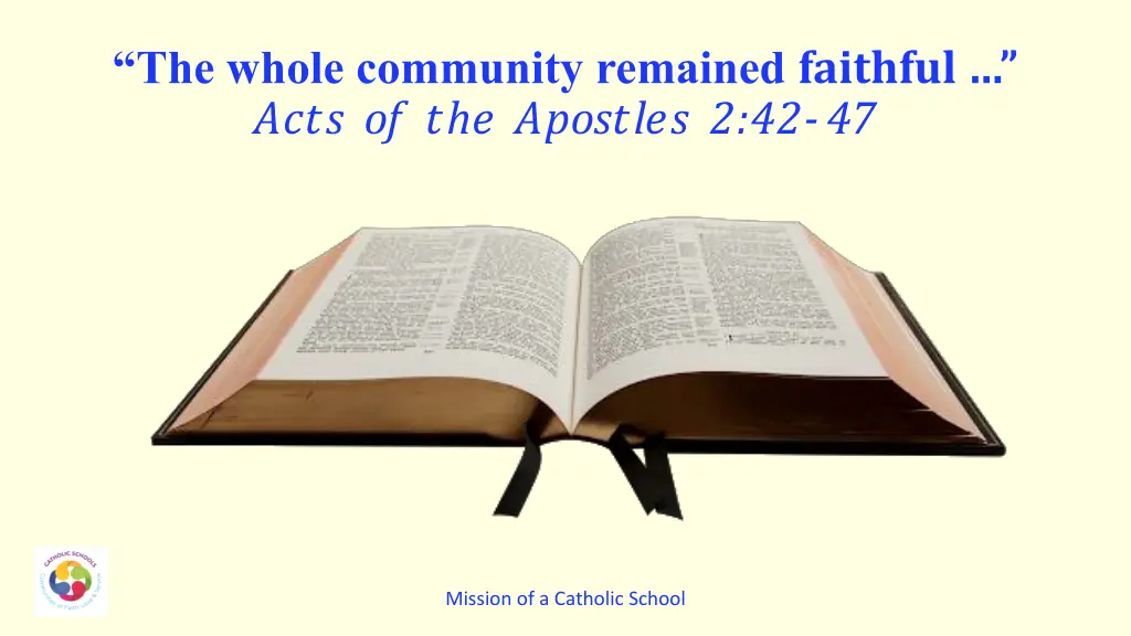 the whole community remained faithful acts