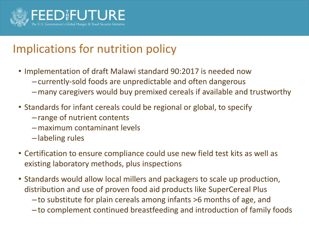 implications for nutrition policy