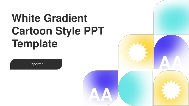 white gradient cartoon style ppt template