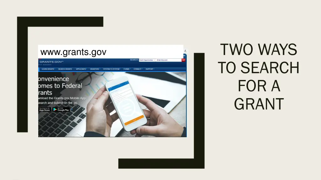 two ways to search for a grant