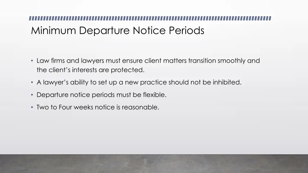 minimum departure notice periods