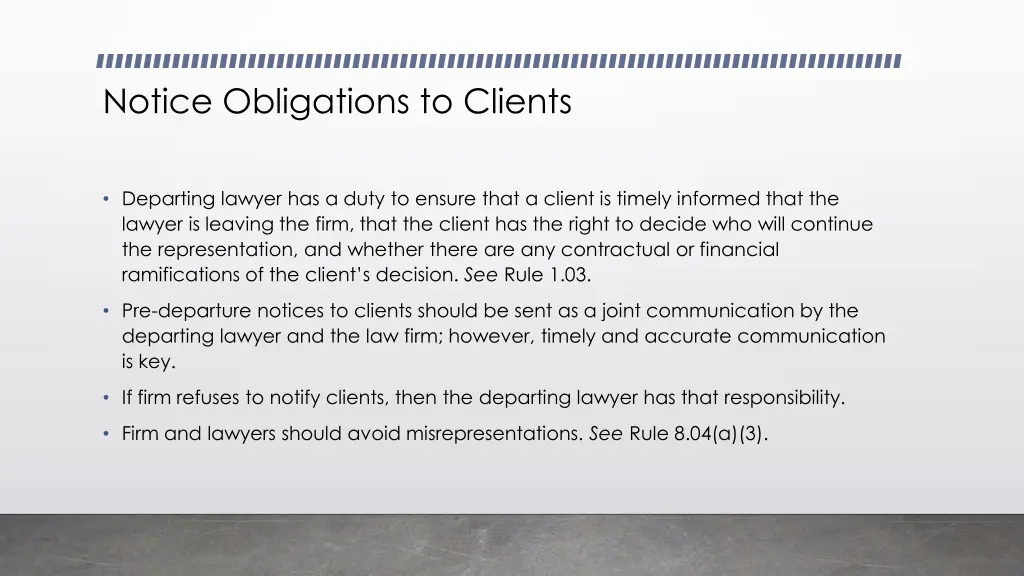 notice obligations to clients