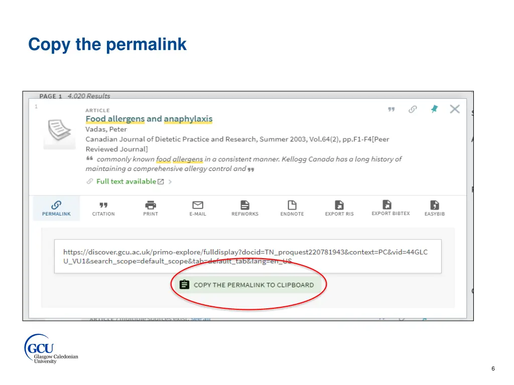 copy the permalink