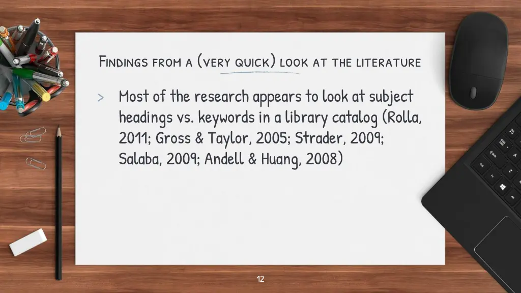 findings from a very quick look at the literature