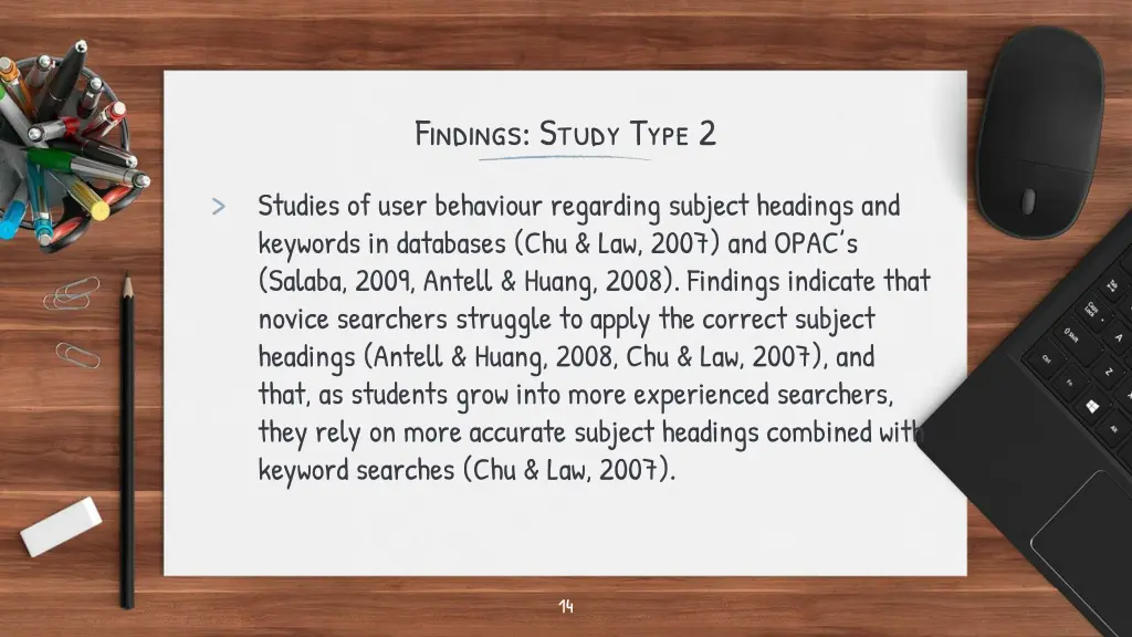 findings study type 2