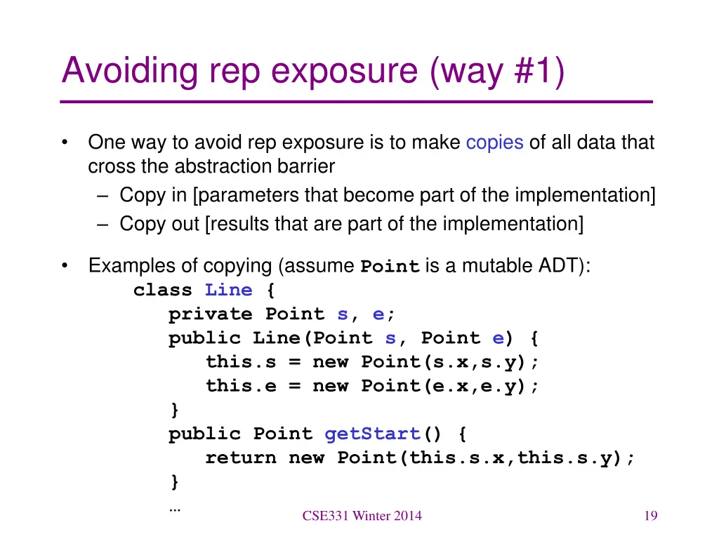 avoiding rep exposure way 1