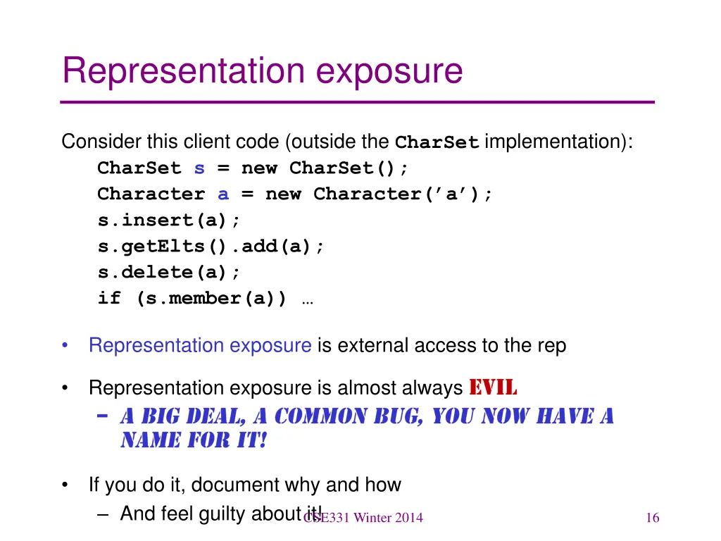 representation exposure