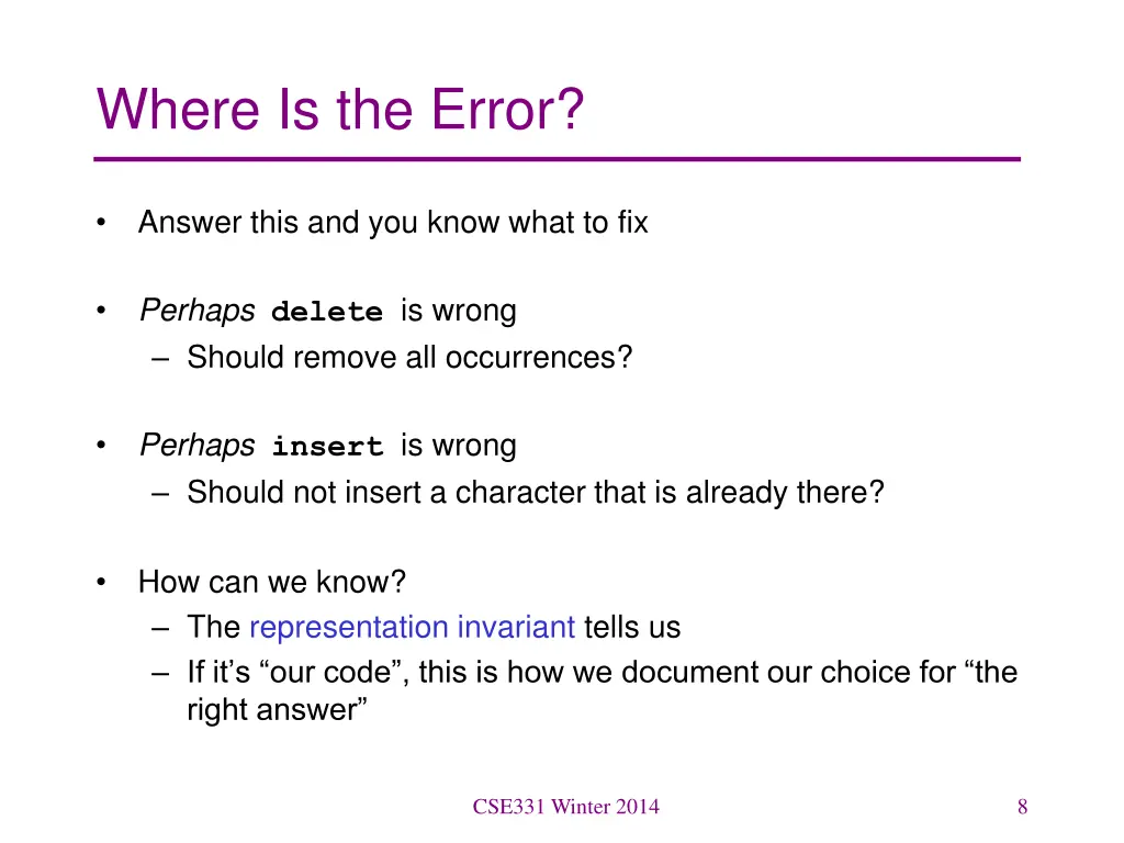 where is the error