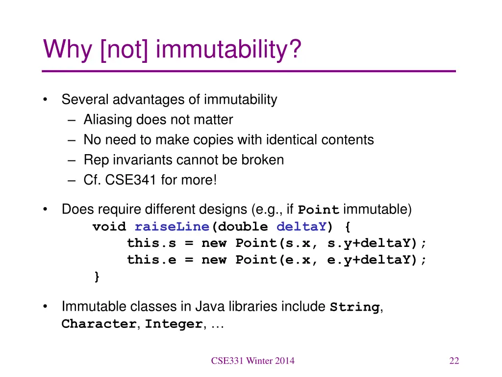 why not immutability