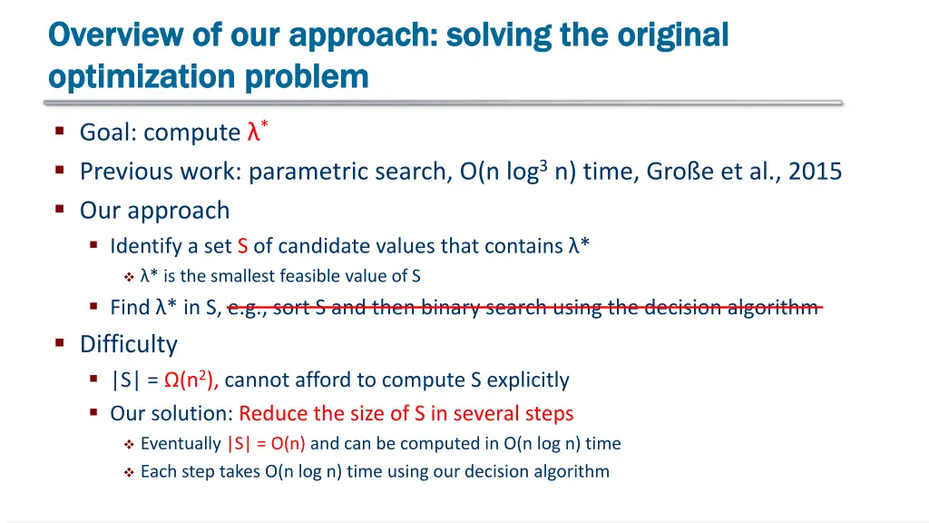 overview of our overview of our approach solving