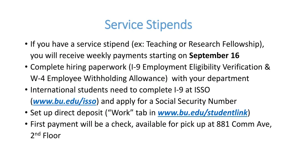 service stipends service stipends