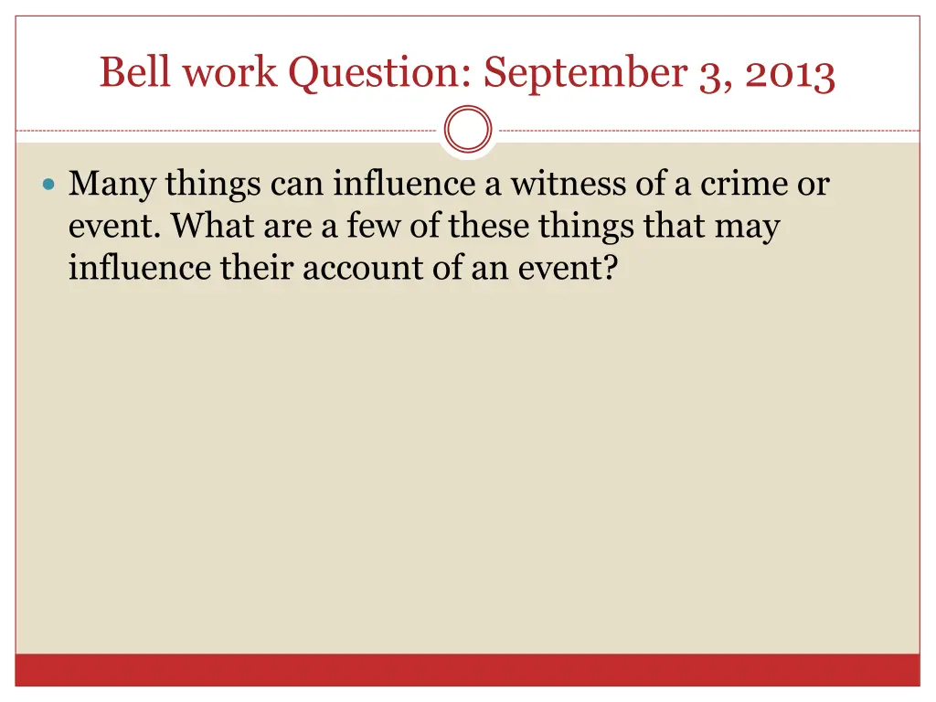 bell work question september 3 2013