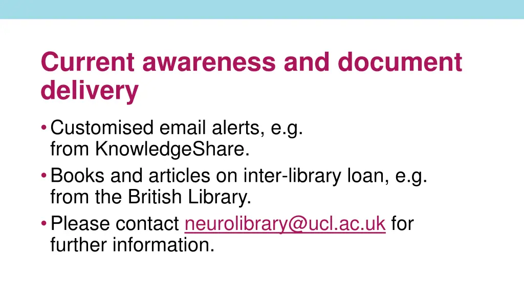 current awareness and document delivery