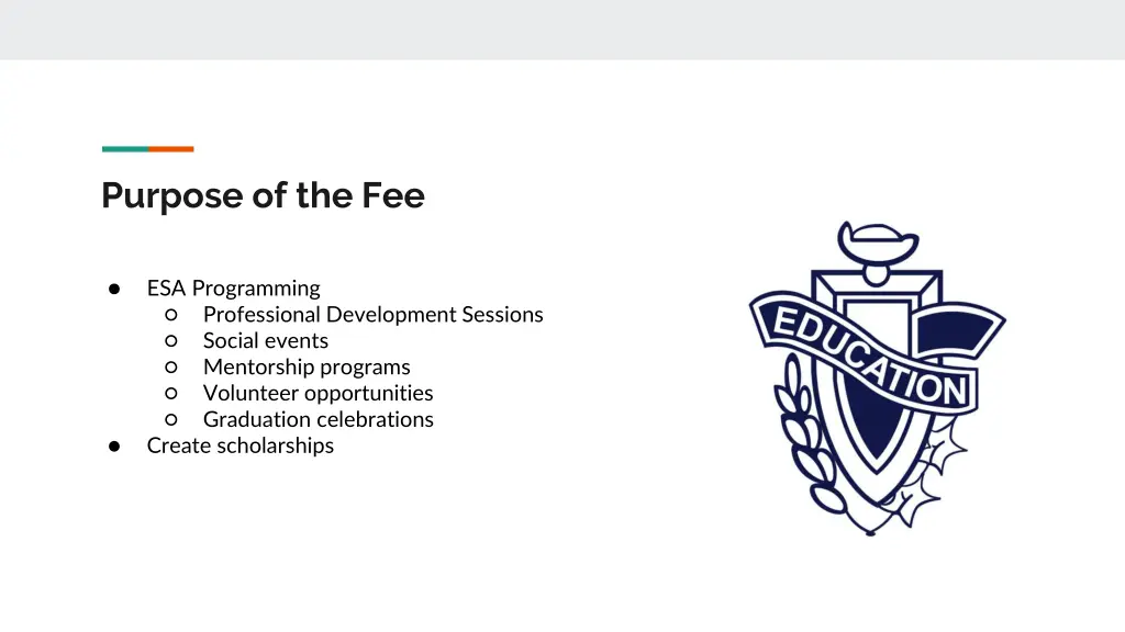 purpose of the fee 1