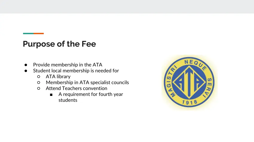 purpose of the fee