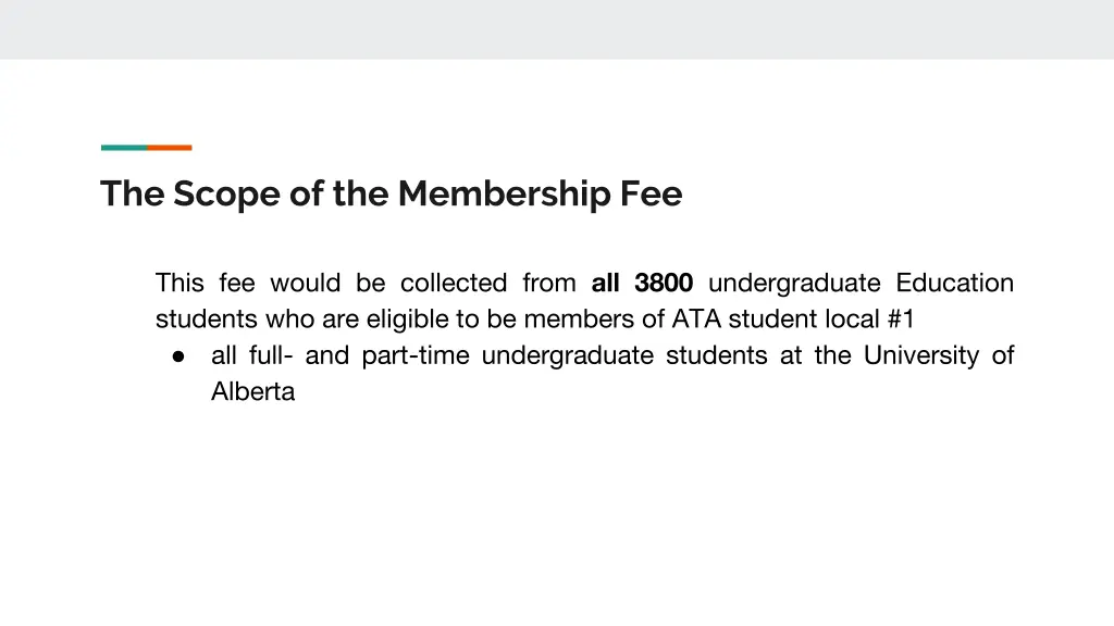 the scope of the membership fee
