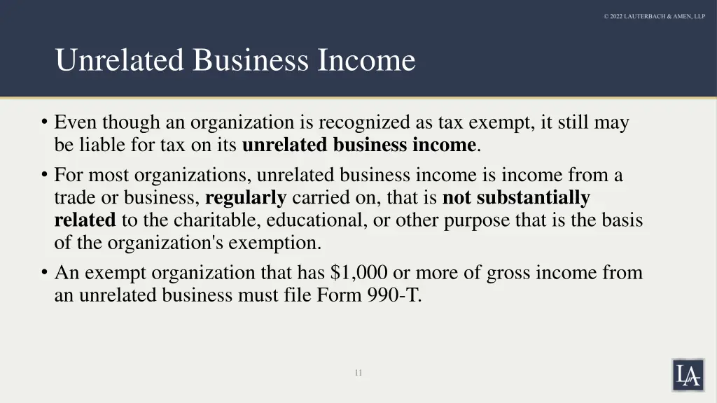 unrelated business income