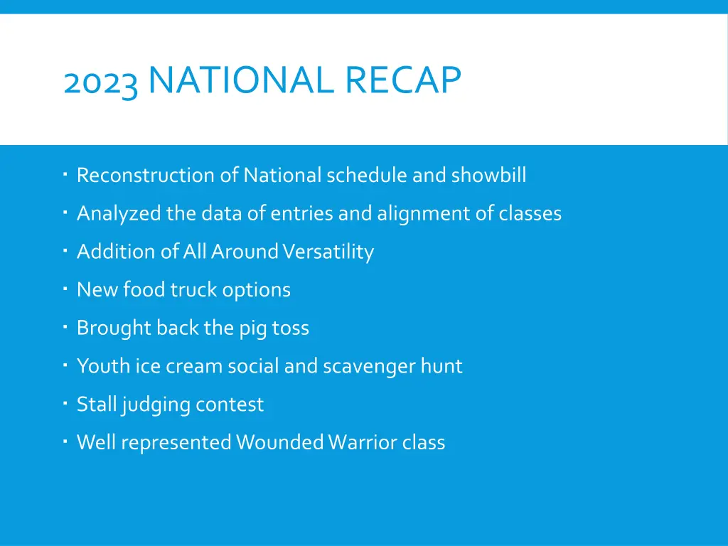 2023 national recap