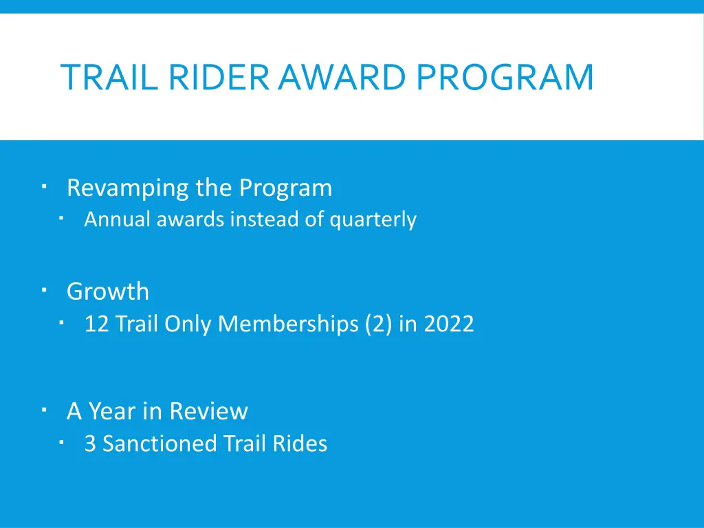trail rider award program
