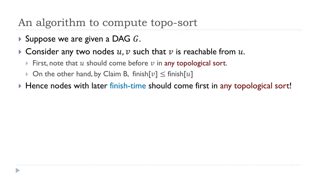 an algorithm to compute topo sort 2