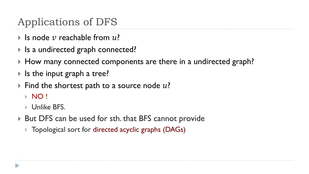applications of dfs