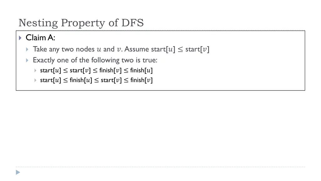 nesting property of dfs