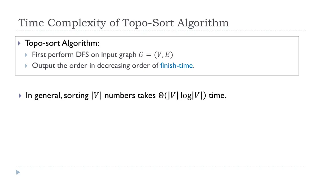 time complexity of topo sort algorithm