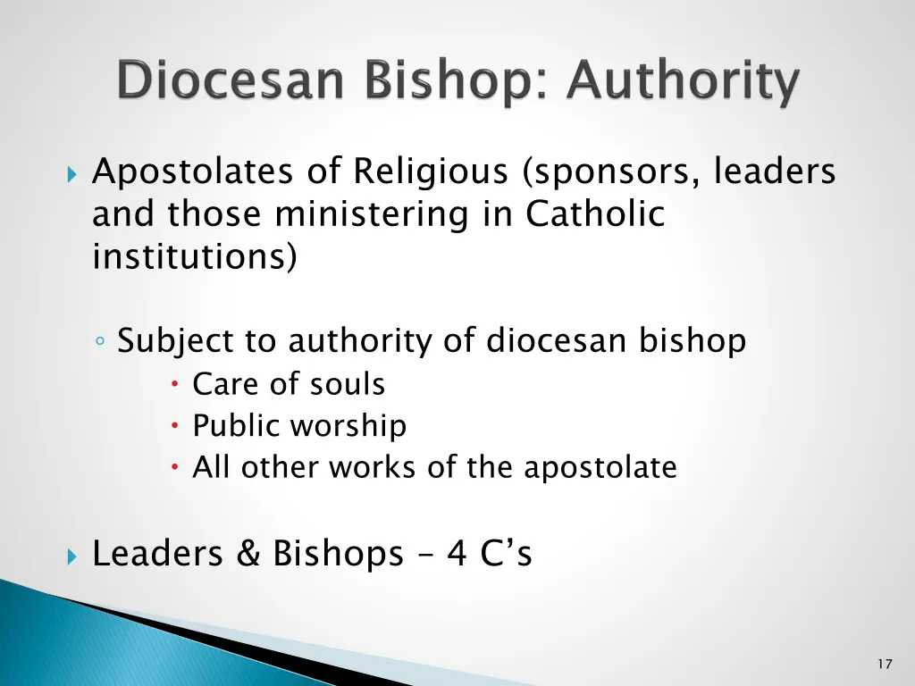 apostolates of religious sponsors leaders