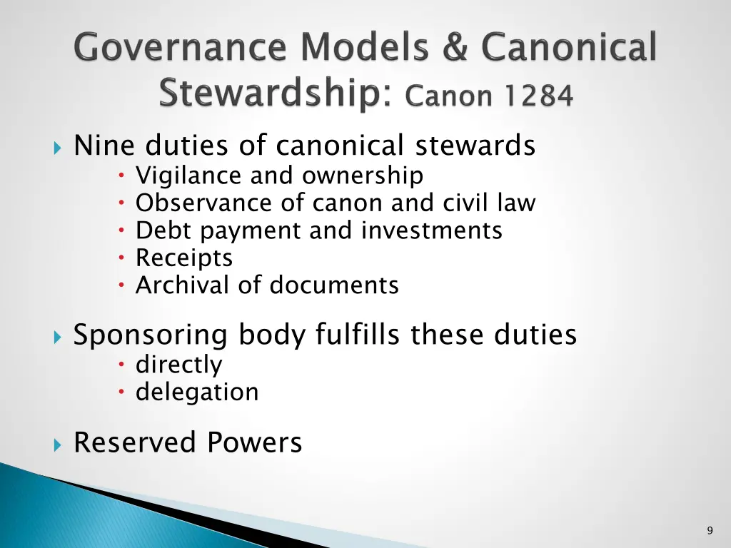 nine duties of canonical stewards vigilance