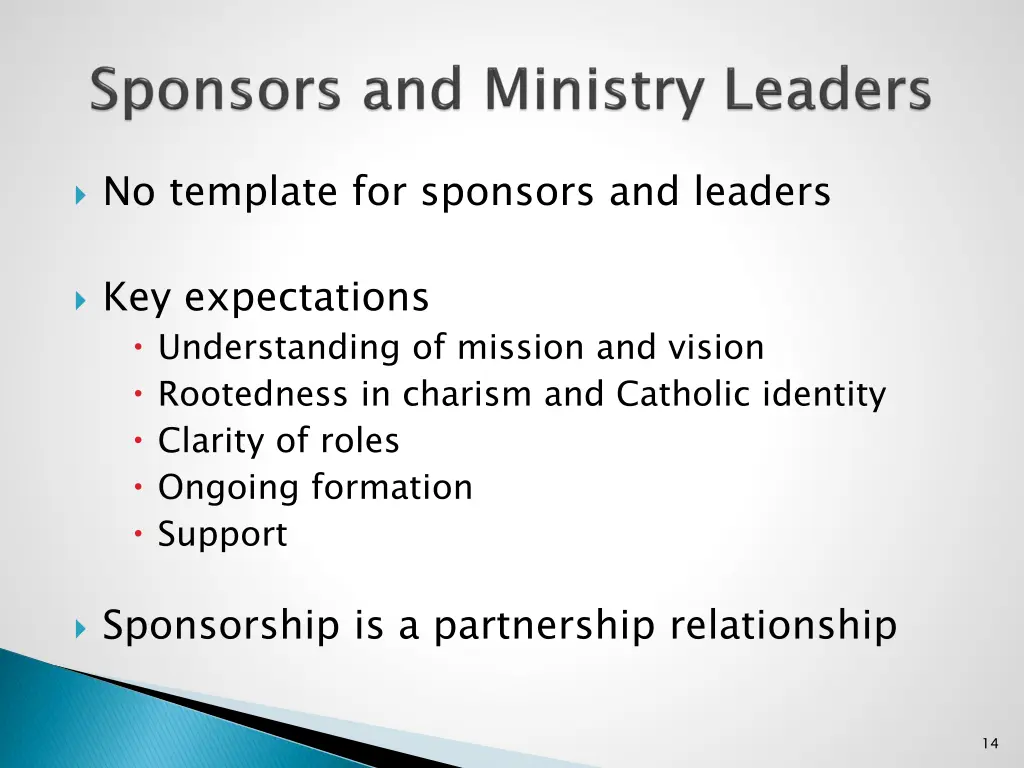 no template for sponsors and leaders