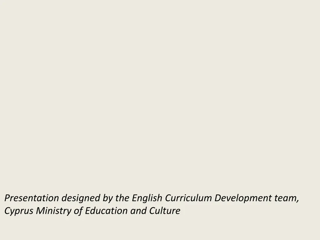 presentation designed by the english curriculum