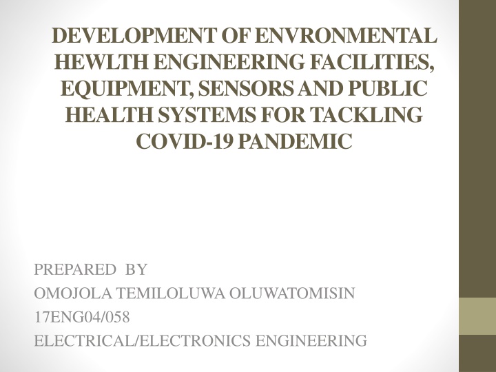 development of envronmental hewlth engineering