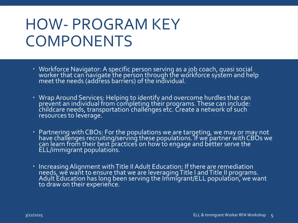 how program key components