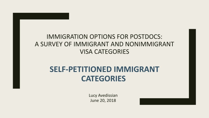 immigration options for postdocs a survey