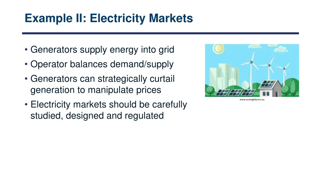 example ii electricity markets