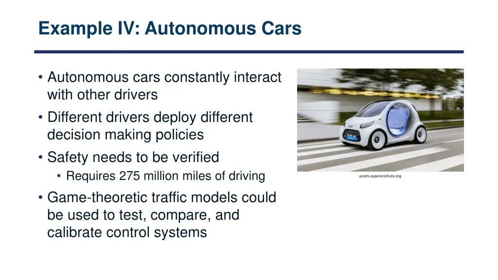 example iv autonomous cars