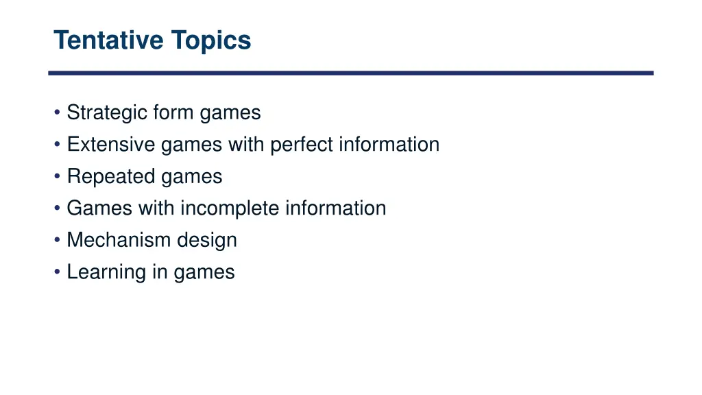 tentative topics