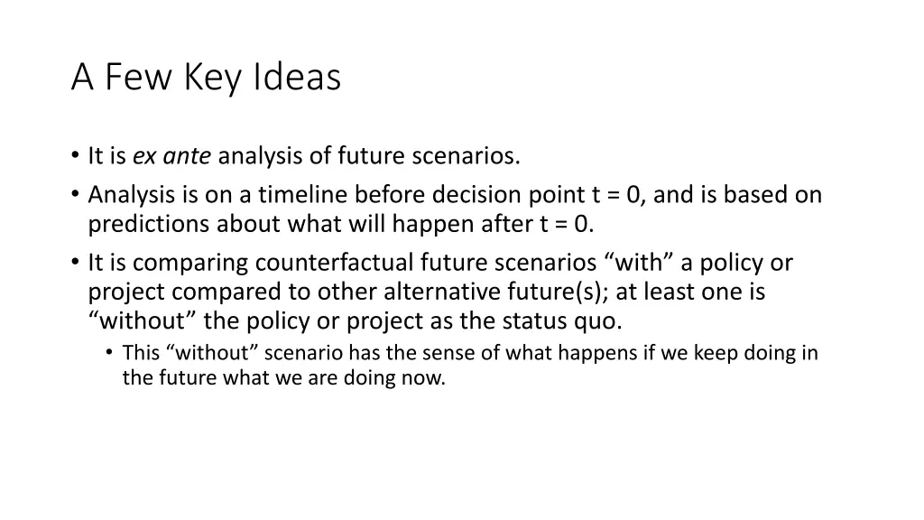 a few key ideas 1