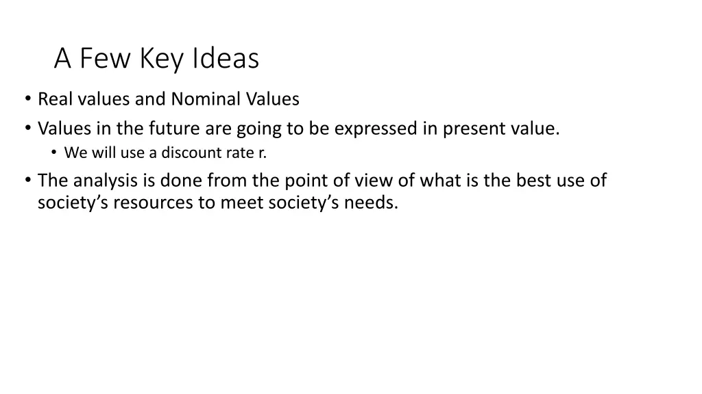 a few key ideas