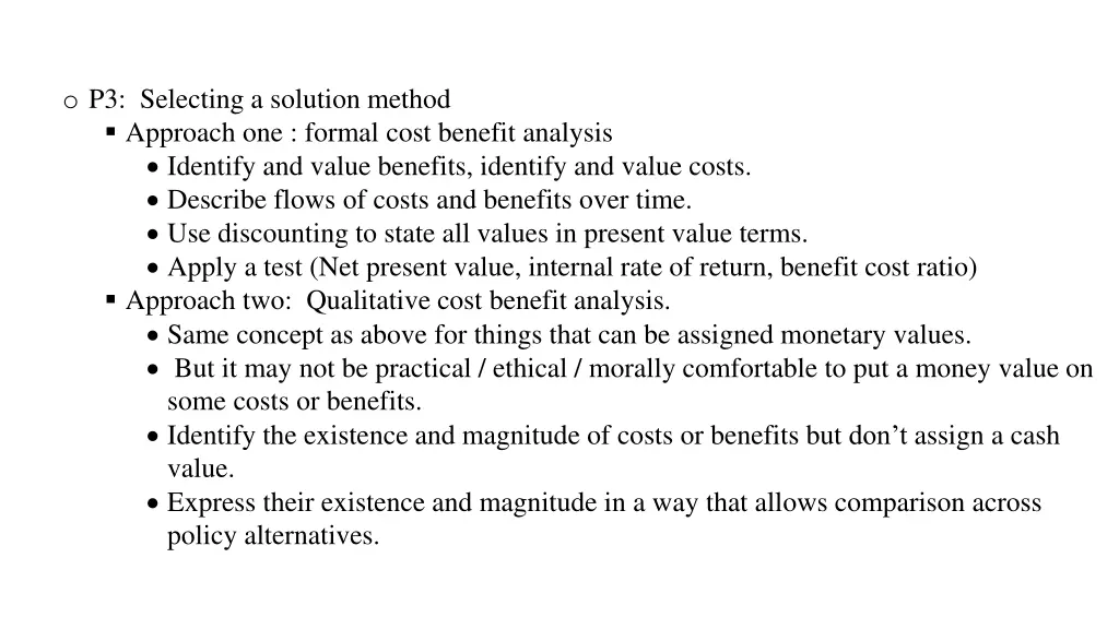 o p3 selecting a solution method approach