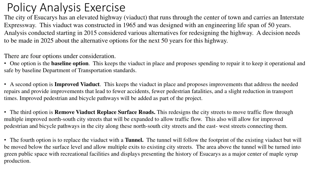 policy analysis exercise the city of esucarys