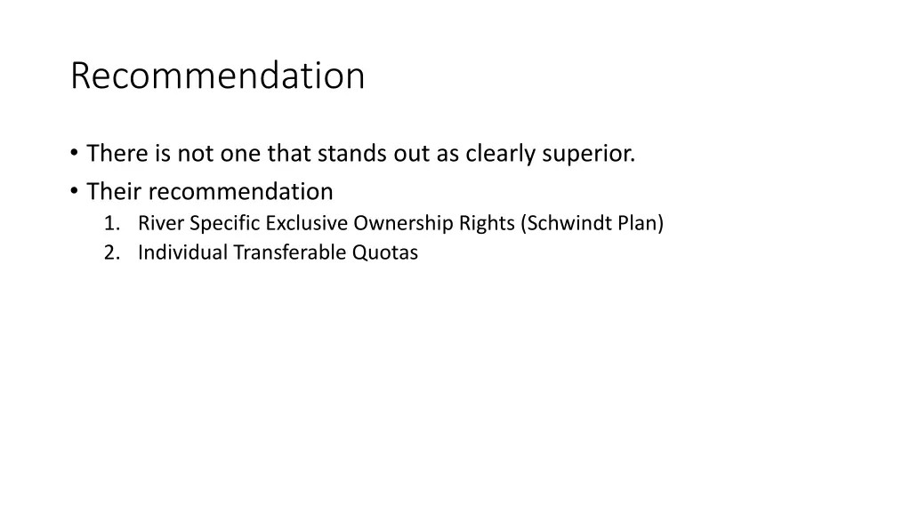 recommendation