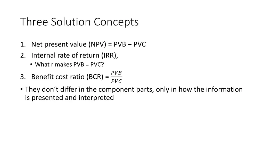 three solution concepts
