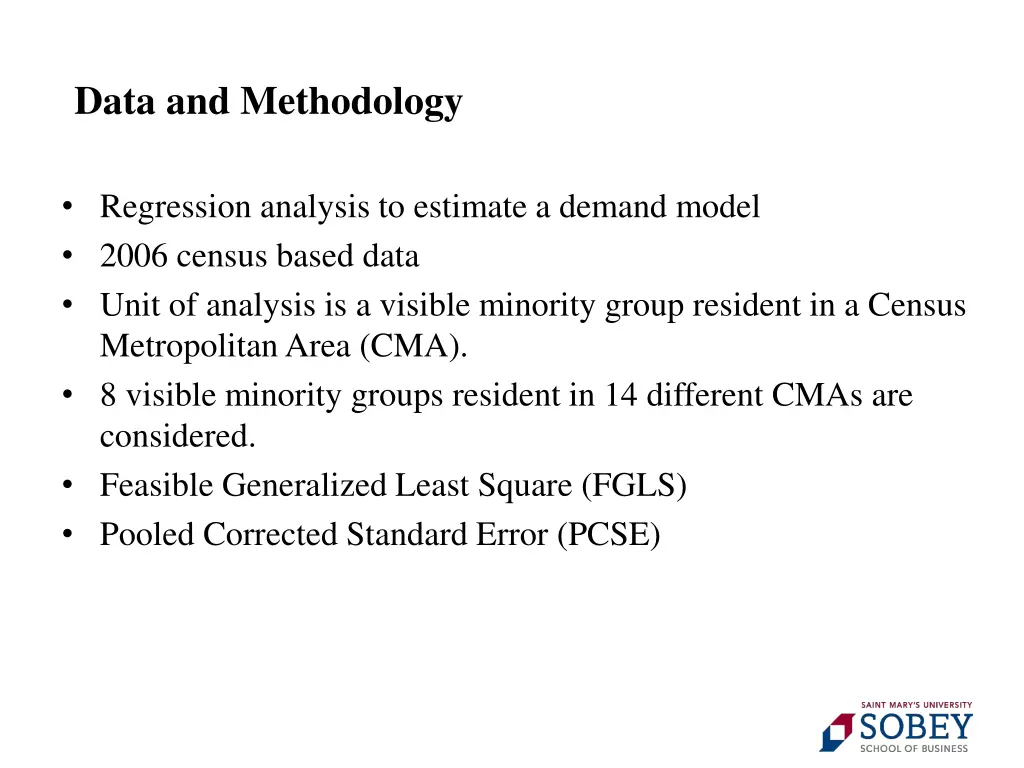 data and methodology