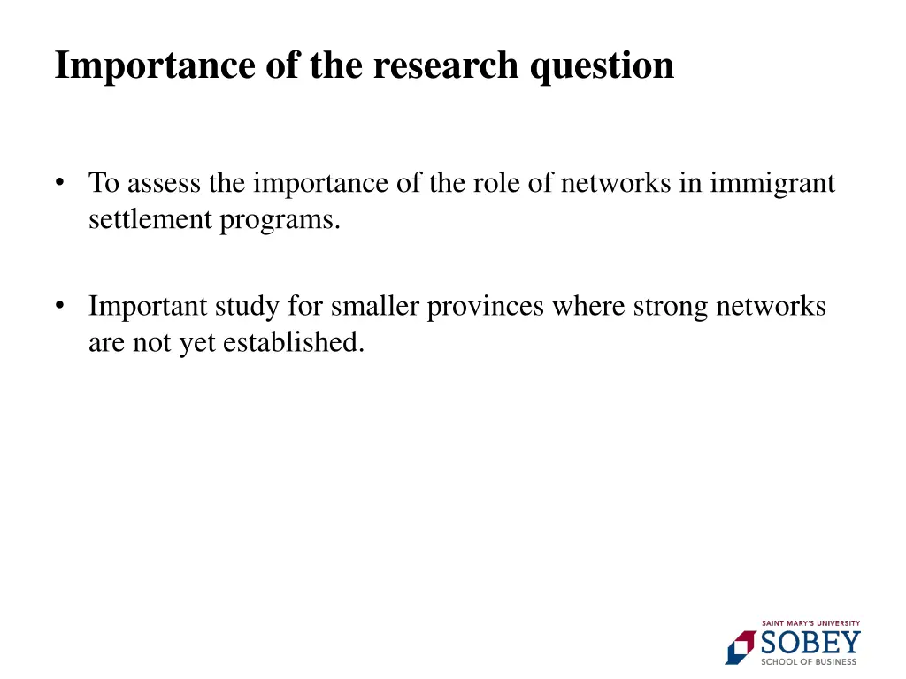 importance of the research question