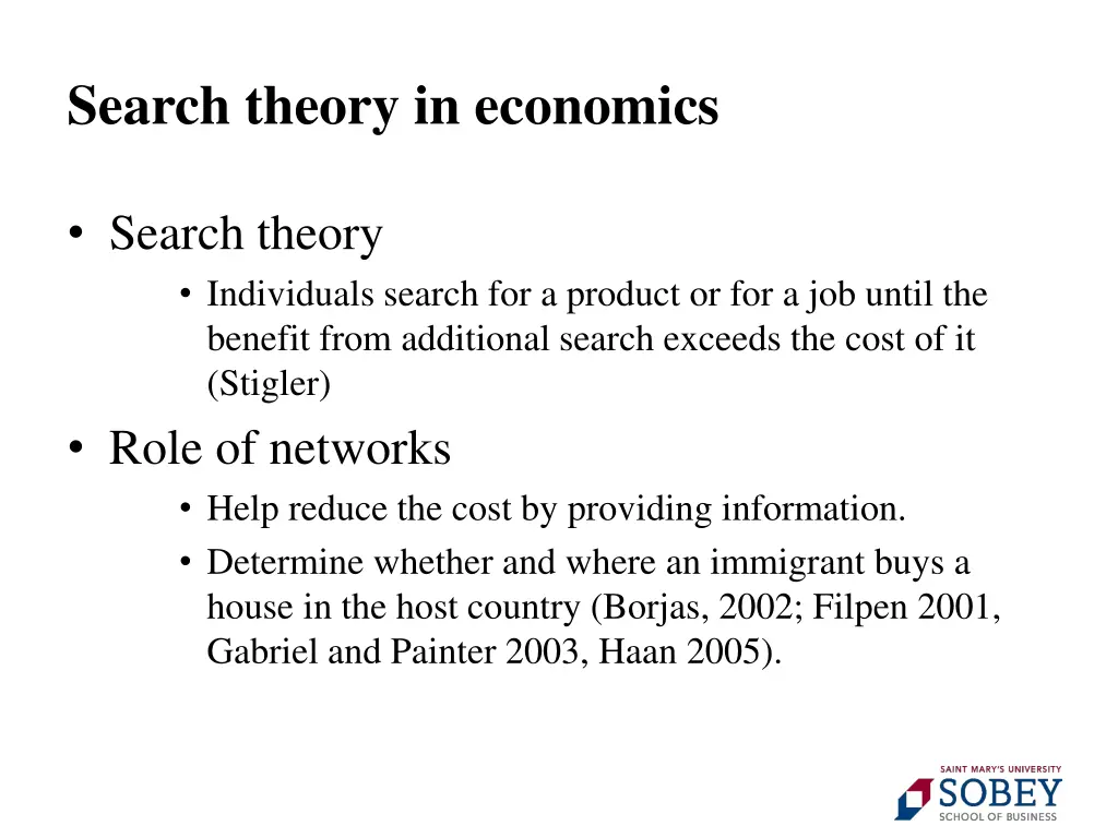 search theory in economics