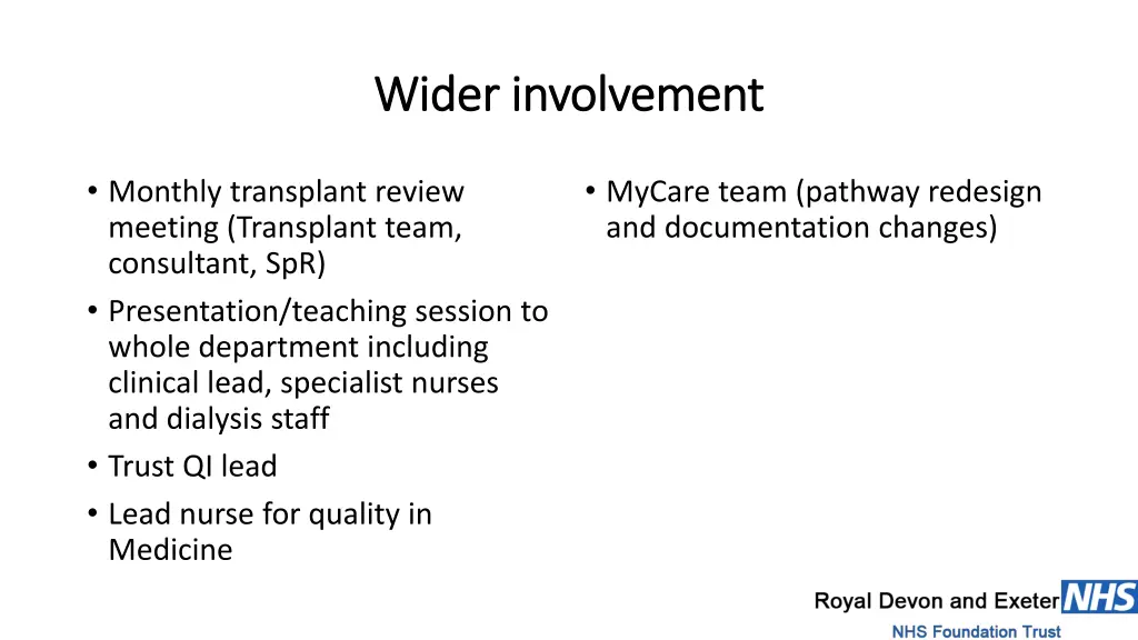 wider involvement wider involvement